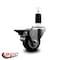 Service Caster 3'' Black Poly Swivel 1-3/8'' Expanding Stem Caster with Brake SCC-EX20S314-PPUB-BLK-PLB-138 - alternate 4